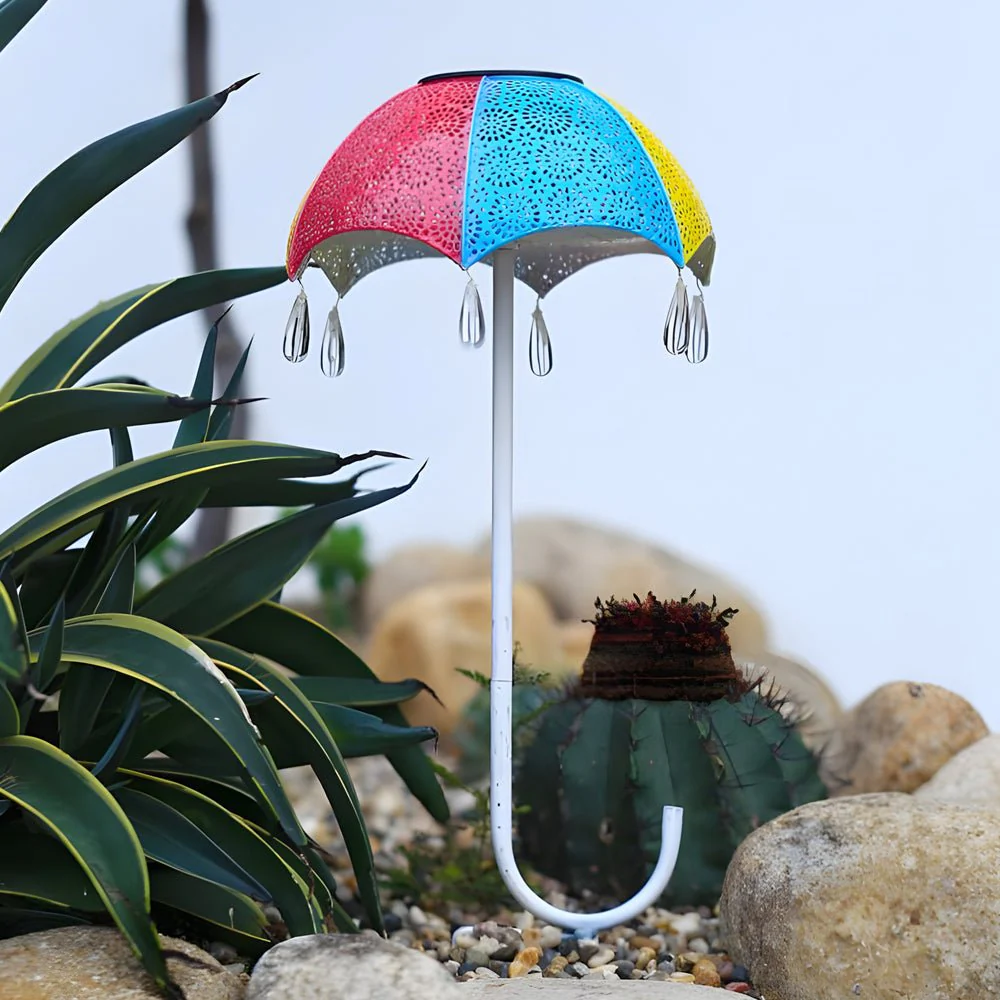 Besa Retro Umbrella Colorful Outdoor Pathway Lighting - Image 4