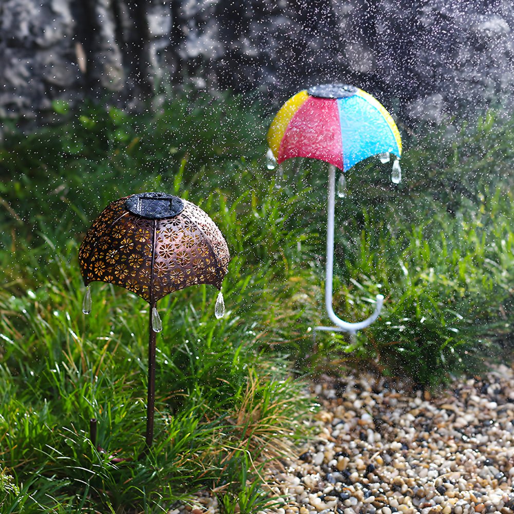 Besa Retro Umbrella Colorful Outdoor Pathway Lighting - Image 5