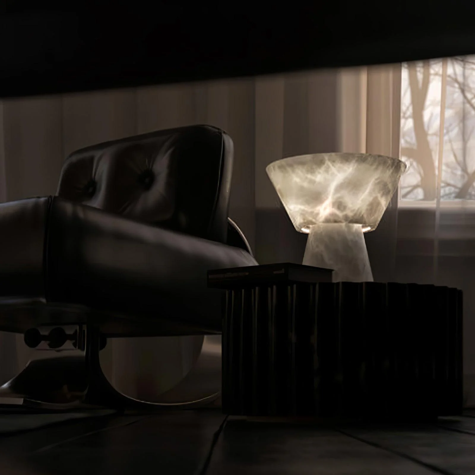 Beta Minimalist Alabaster Table Light - Image 12