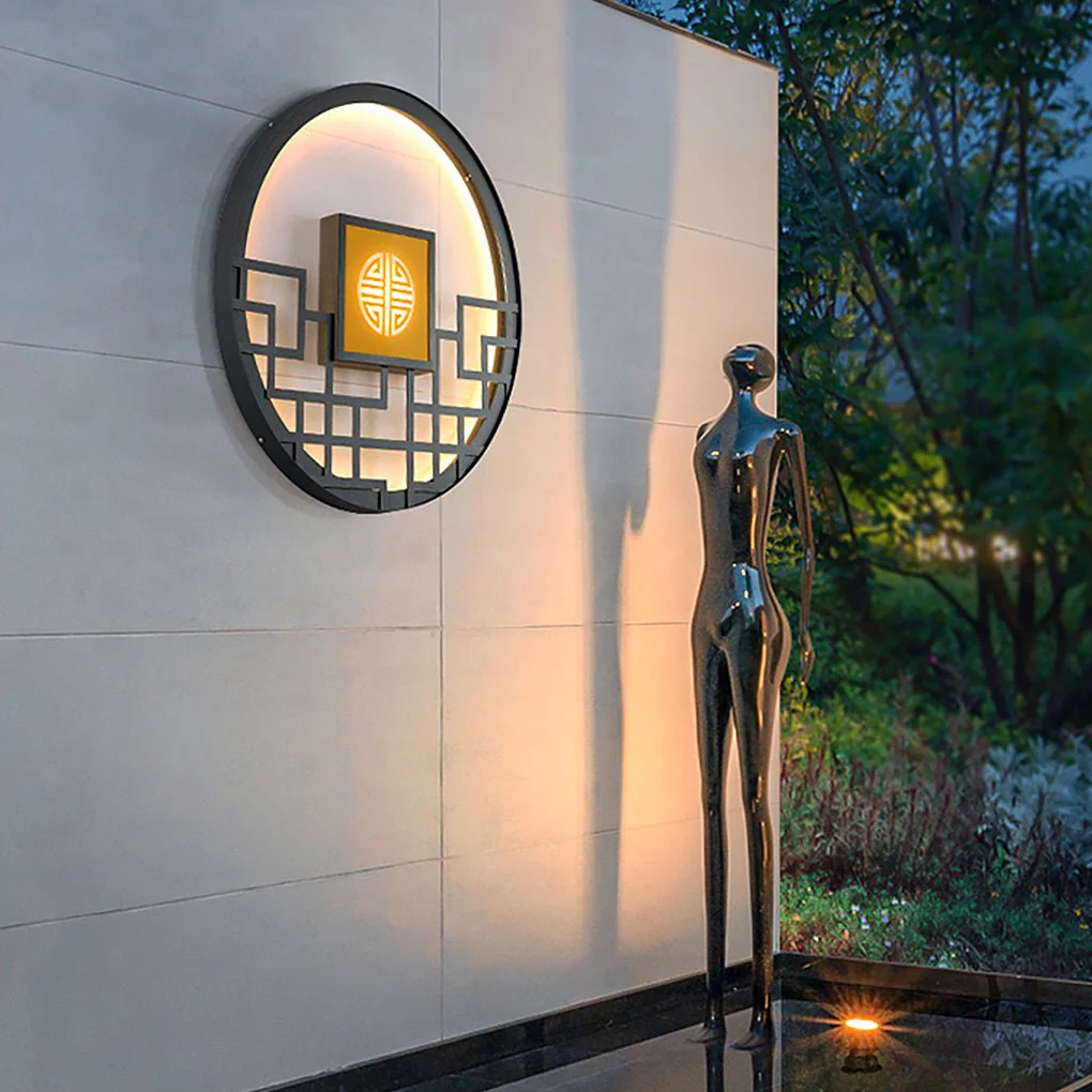Bettina Asian Outdoor Decorative Steel Outdoor Wall Lamp - Image 11