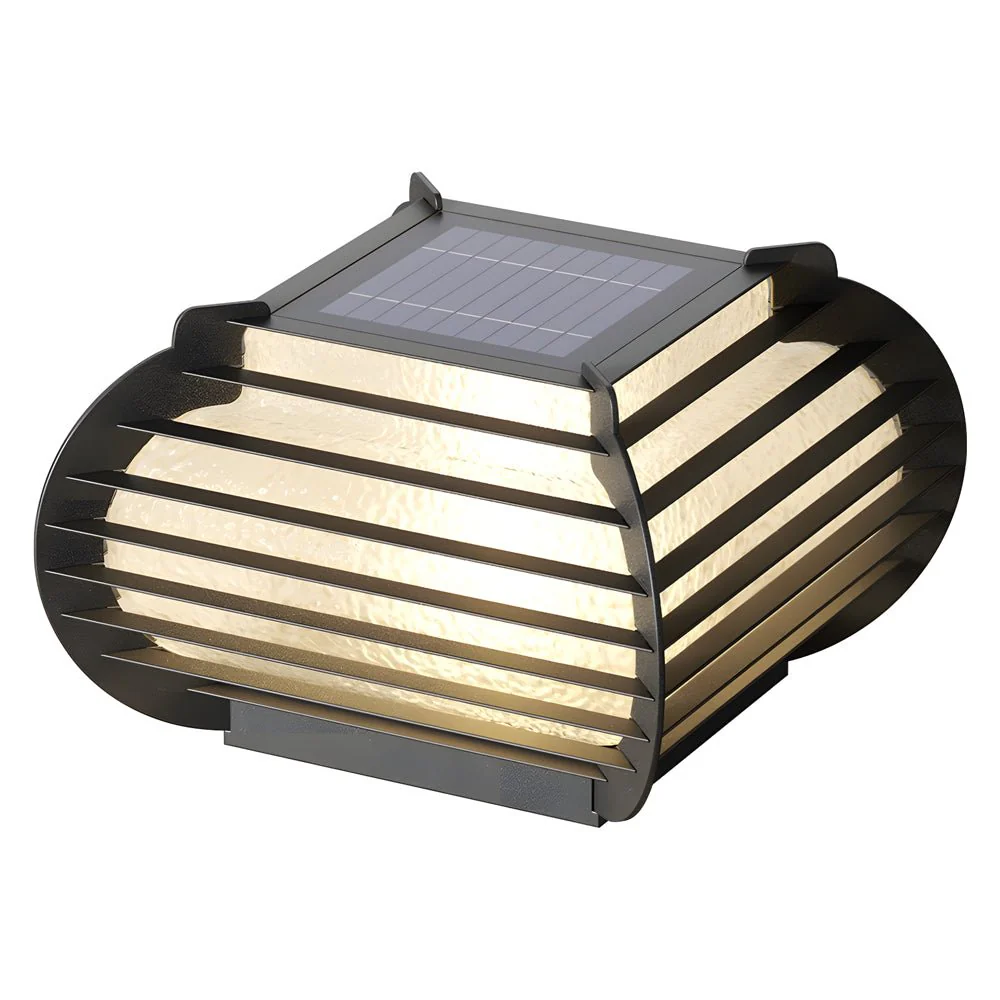 Shelley Lattice Hardiwred/Solar Steel Outdoor Post Pier Mount Light - Image 3