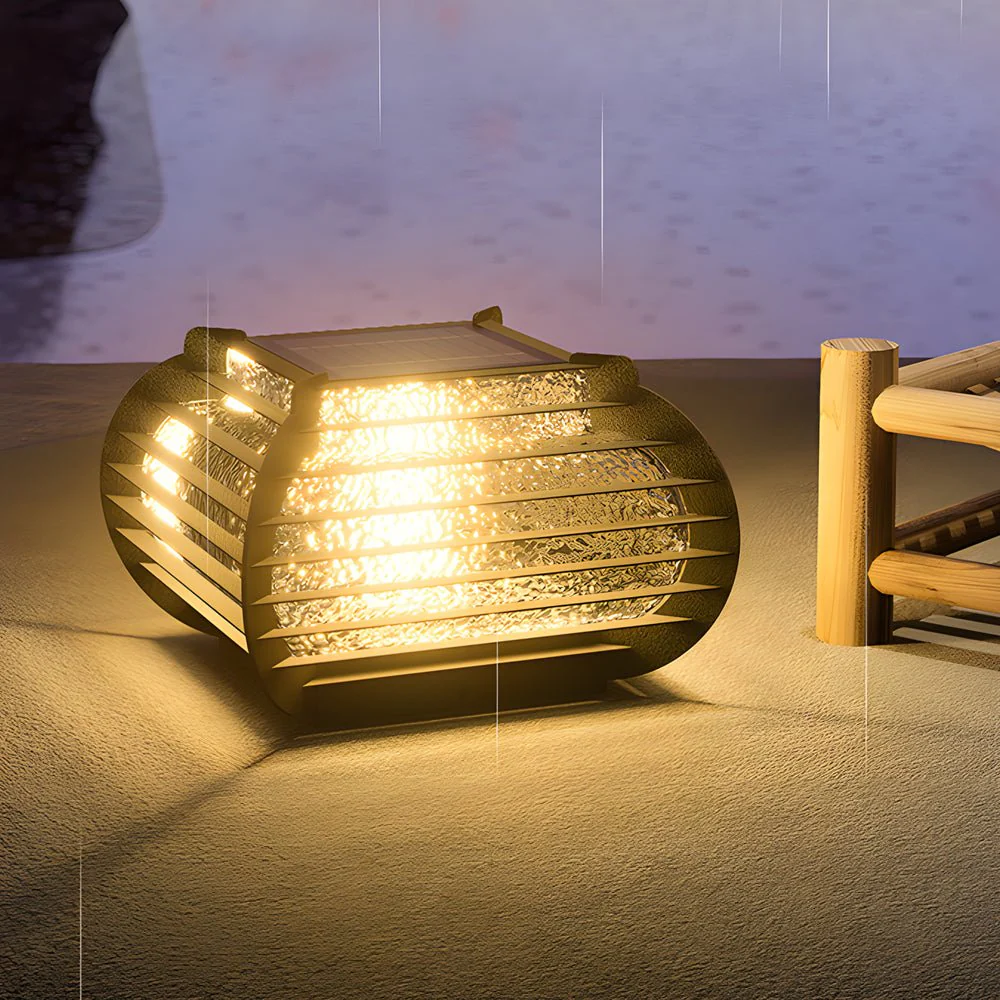 Shelley Lattice Hardiwred/Solar Steel Outdoor Post Pier Mount Light - Image 6