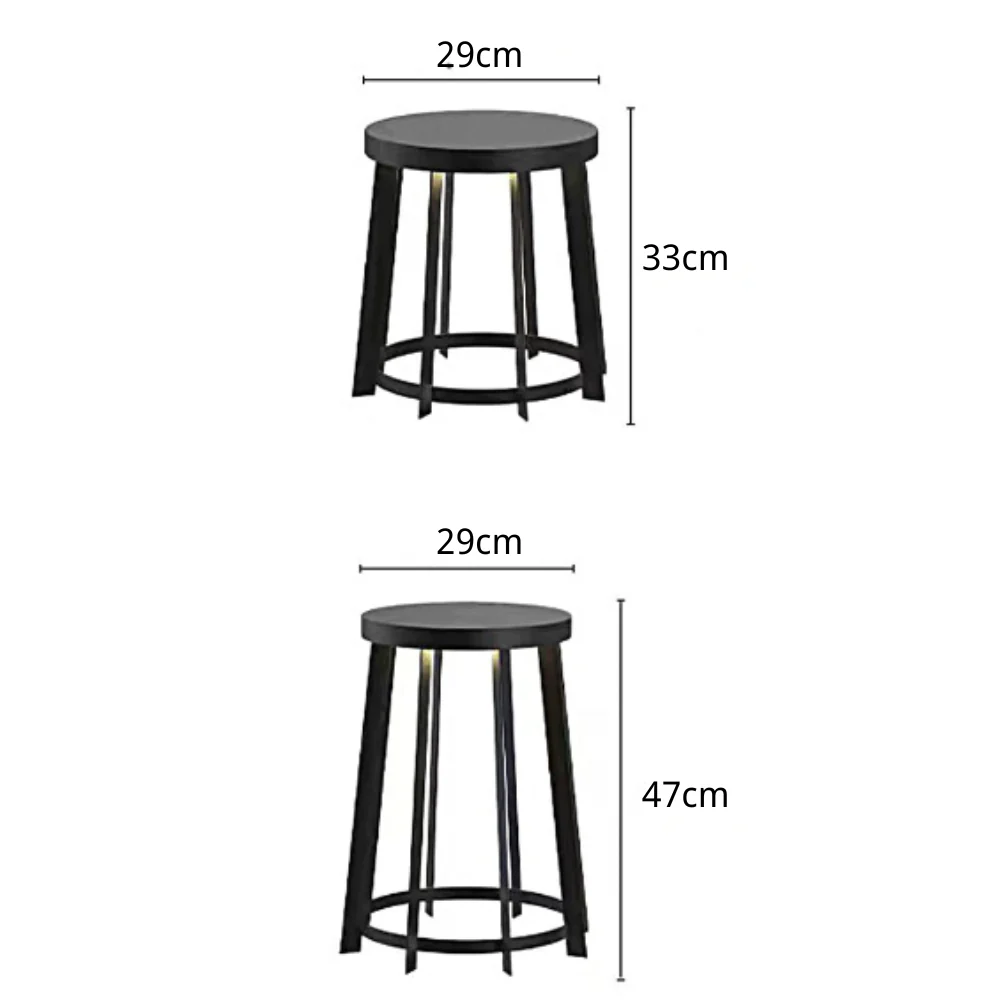 Blanche Round Stool Solar Classic Steel Outdoor Light - Image 2