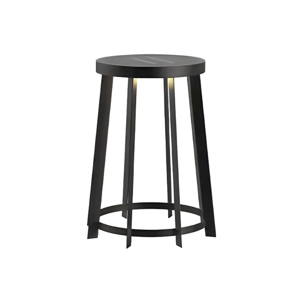 Blanche Round Stool Solar Classic Steel Outdoor Light - Image 9