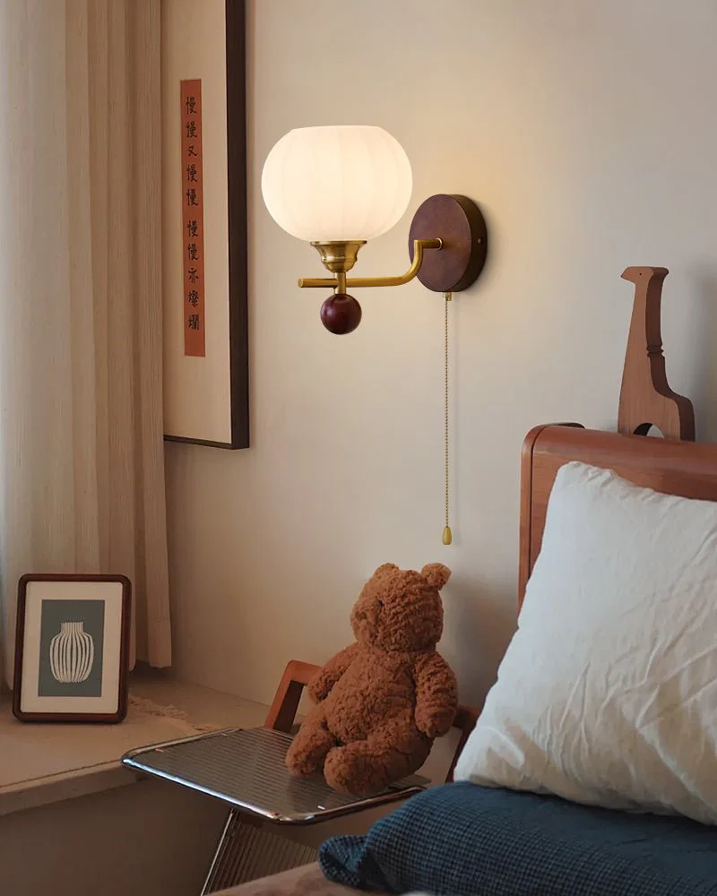 Bobble Premium Nordic Art Crest Glass Wood Wall Lamp - Image 13