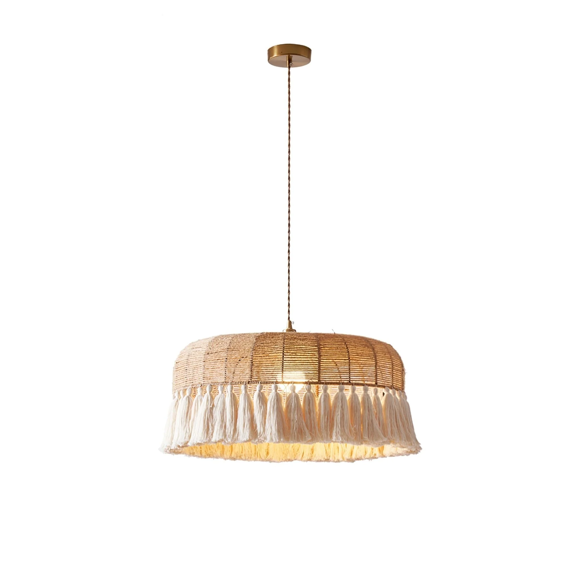 Boho Handwoven Jute Pendant Light - Image 17