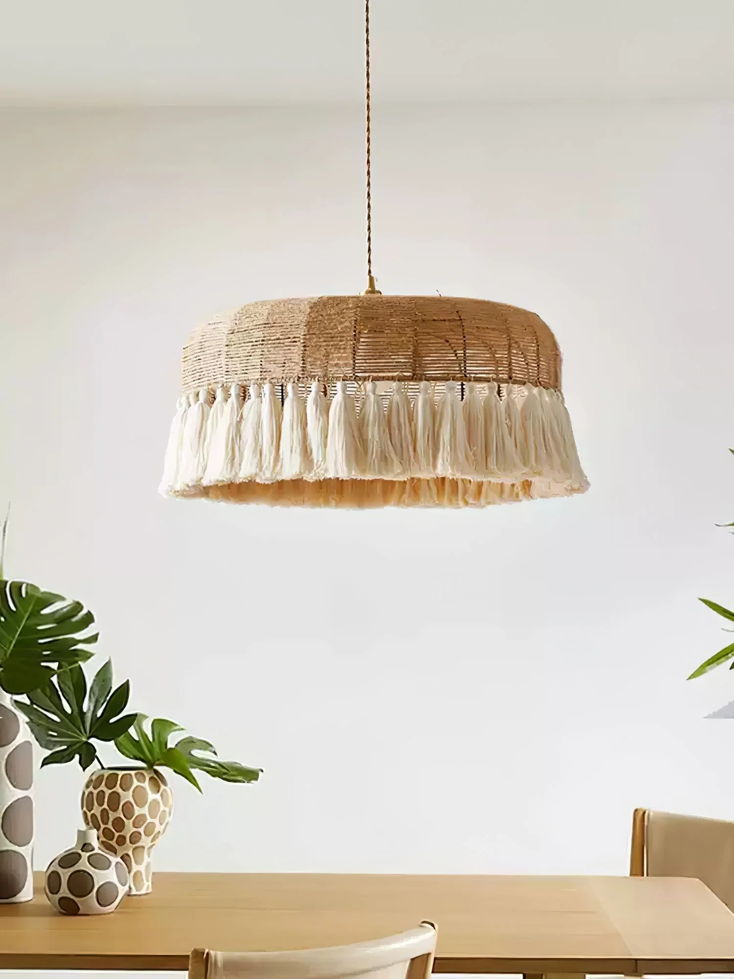 Boho Handwoven Jute Pendant Light - Image 6