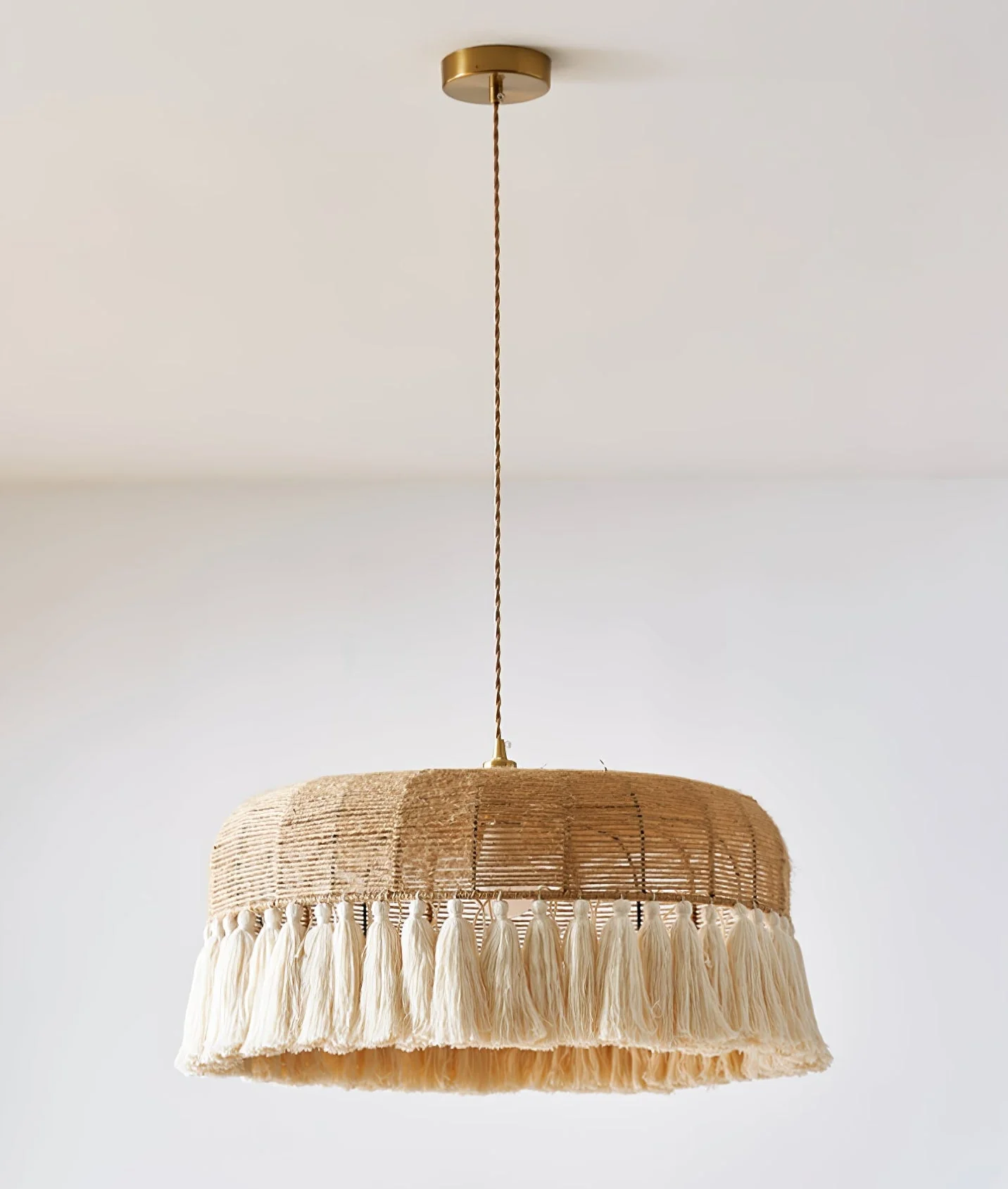 Boho Handwoven Jute Pendant Light - Image 7