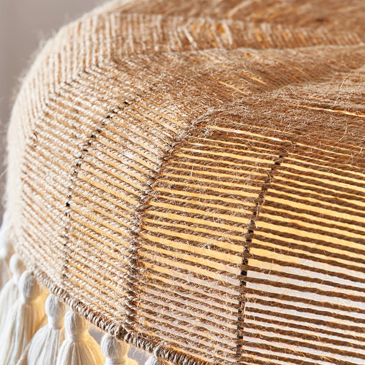 Boho Handwoven Jute Pendant Light - Image 8
