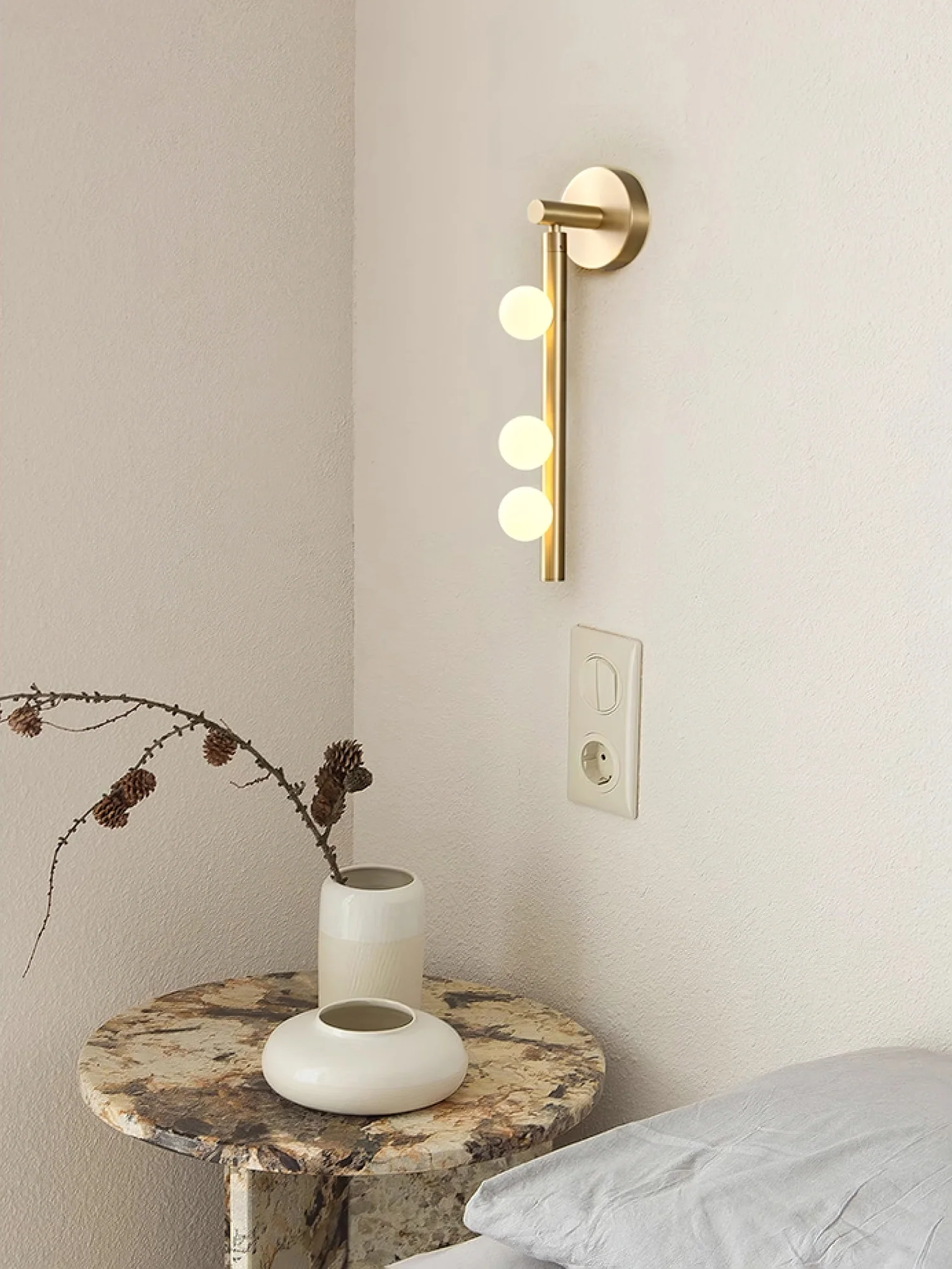 Rory Modern Minimalist Tube Brass Glass Wall Lamp - Image 102