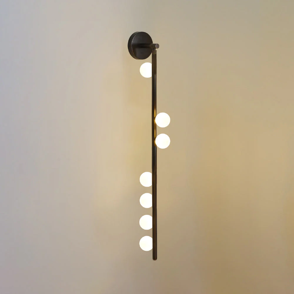 Rory Modern Minimalist Tube Brass Glass Wall Lamp - Image 26