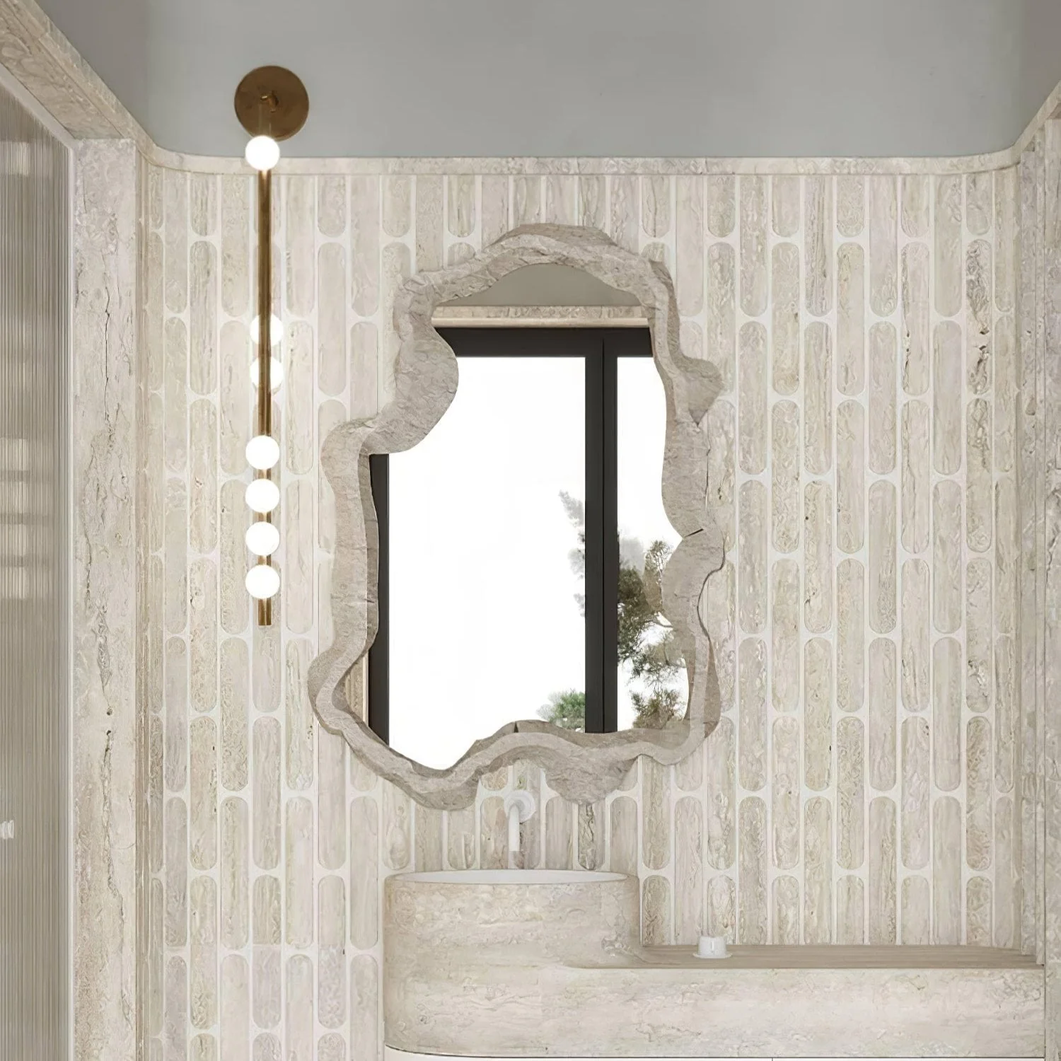 Rory Modern Minimalist Tube Brass Glass Wall Lamp - Image 30