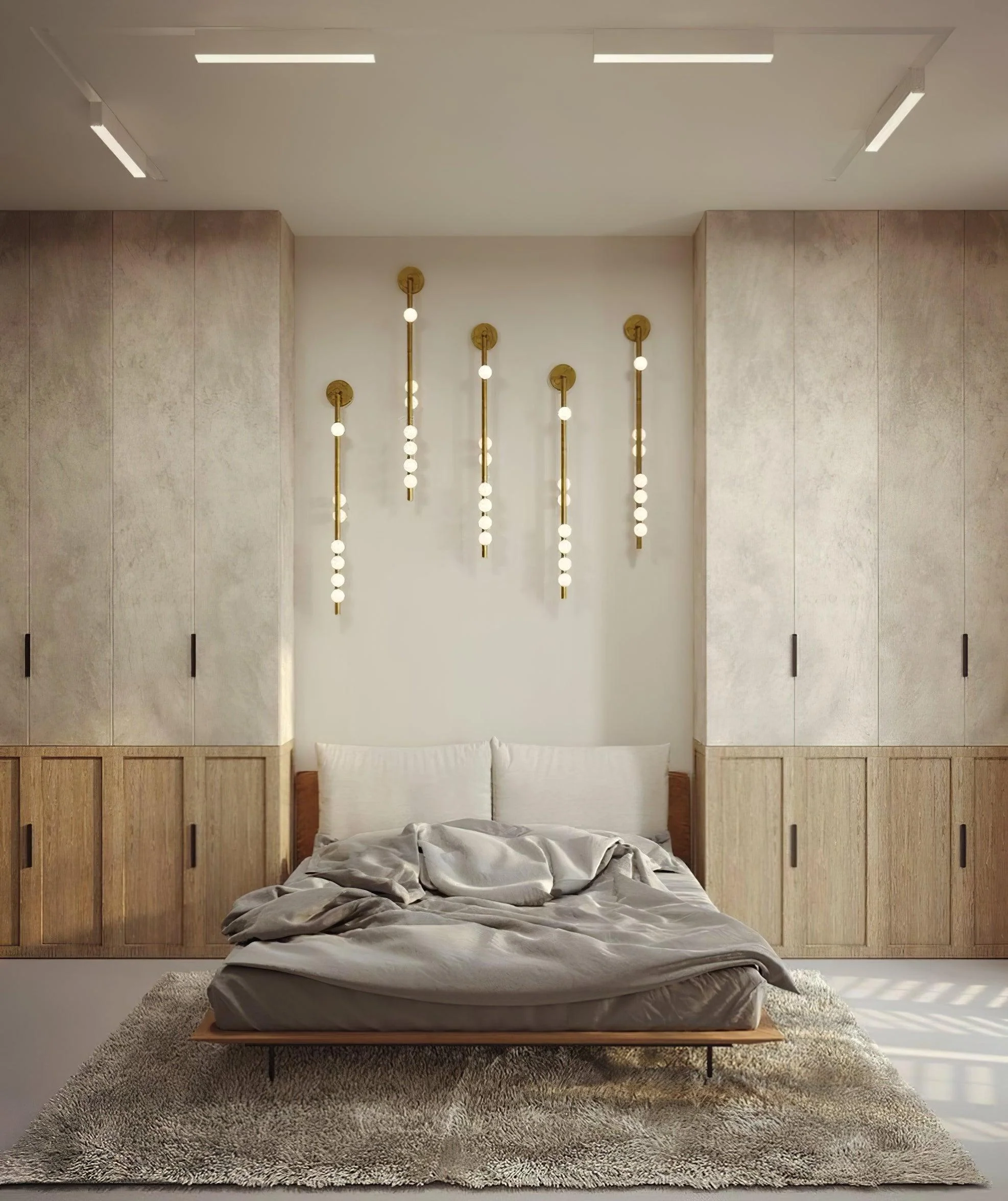 Rory Modern Minimalist Tube Brass Glass Wall Lamp - Image 36