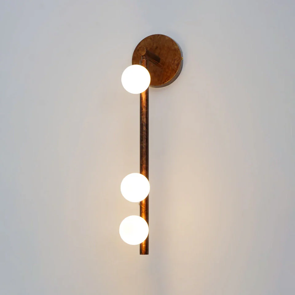 Rory Modern Minimalist Tube Brass Glass Wall Lamp - Image 6
