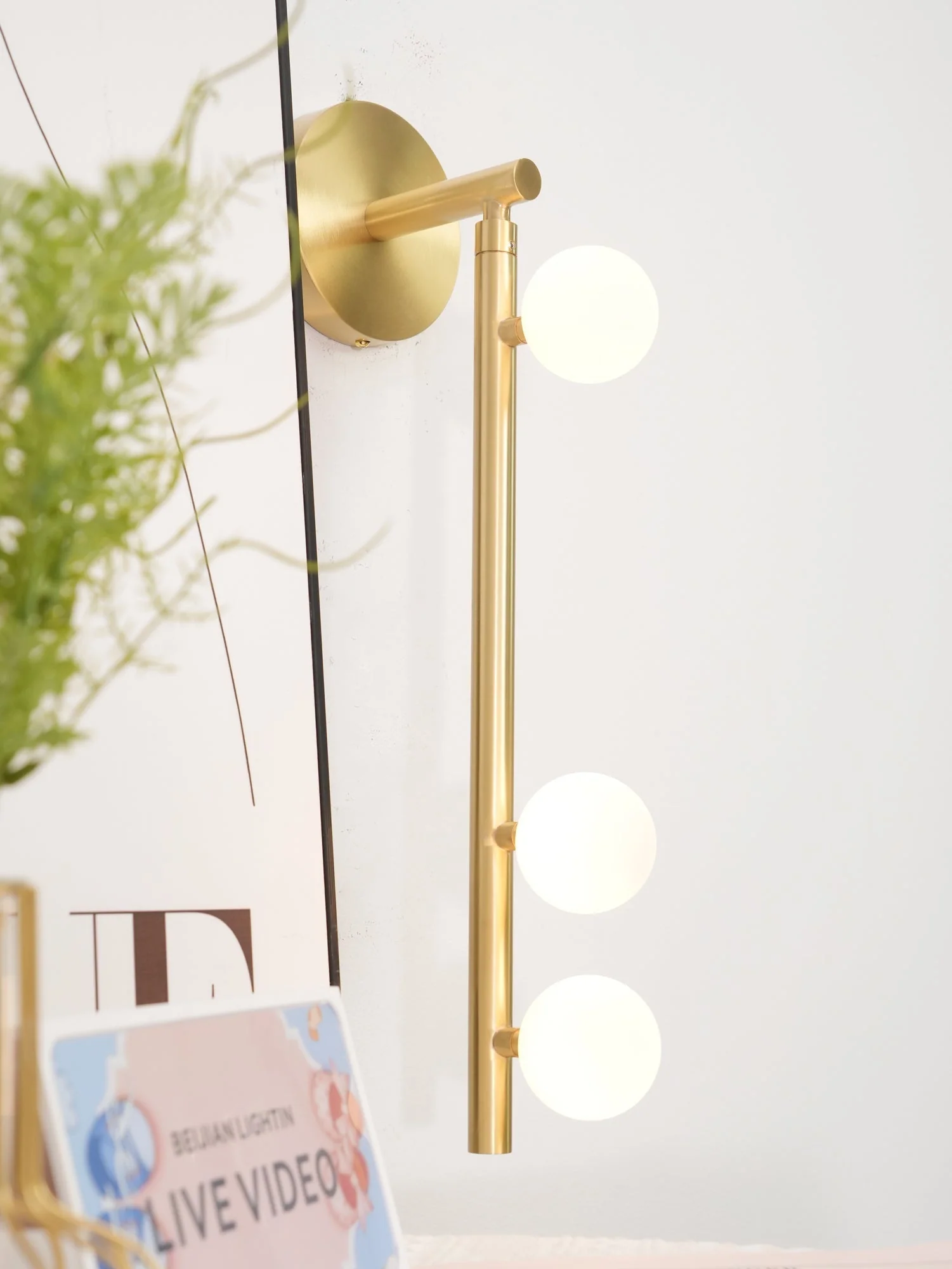 Rory Modern Minimalist Tube Brass Glass Wall Lamp - Image 82