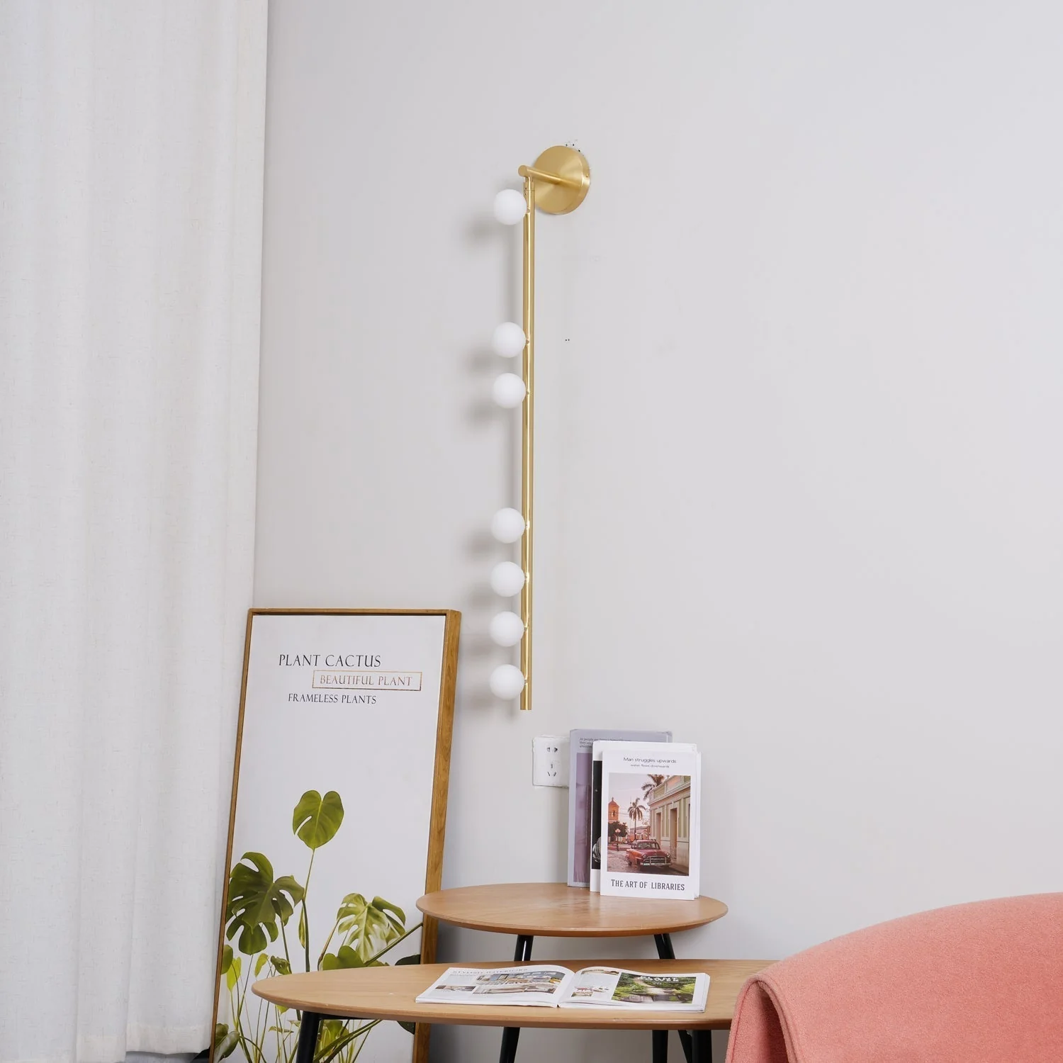 Rory Modern Minimalist Tube Brass Glass Wall Lamp - Image 86
