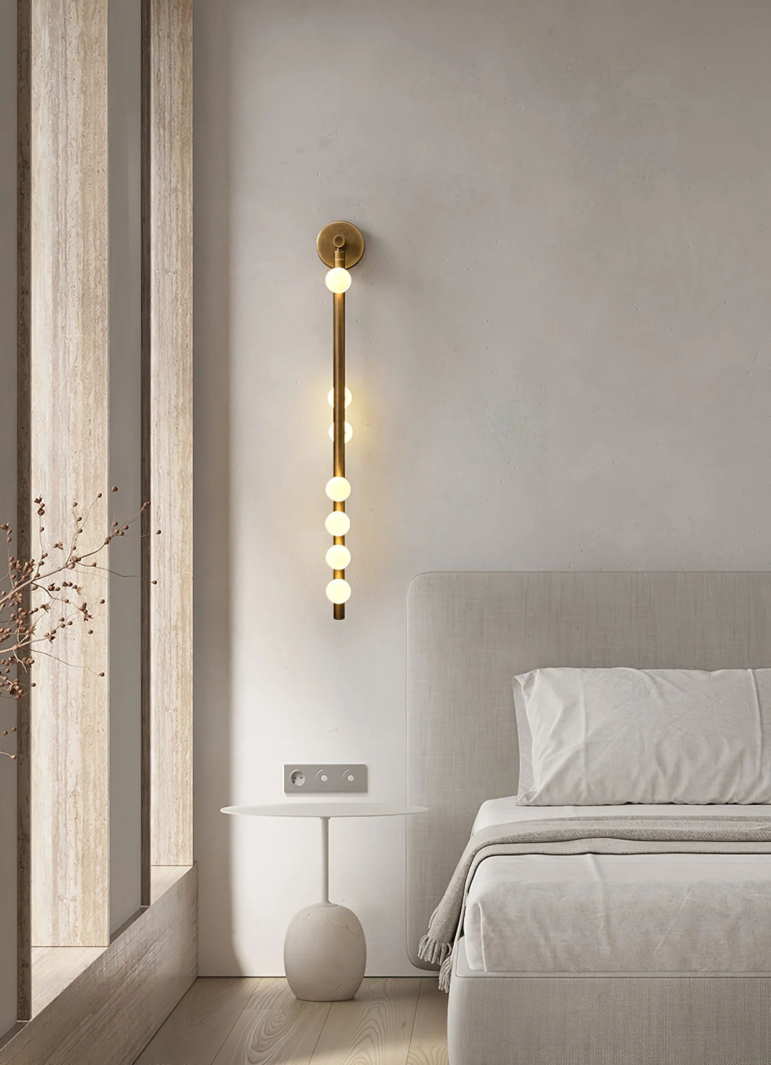 Rory Modern Minimalist Tube Brass Glass Wall Lamp - Image 90