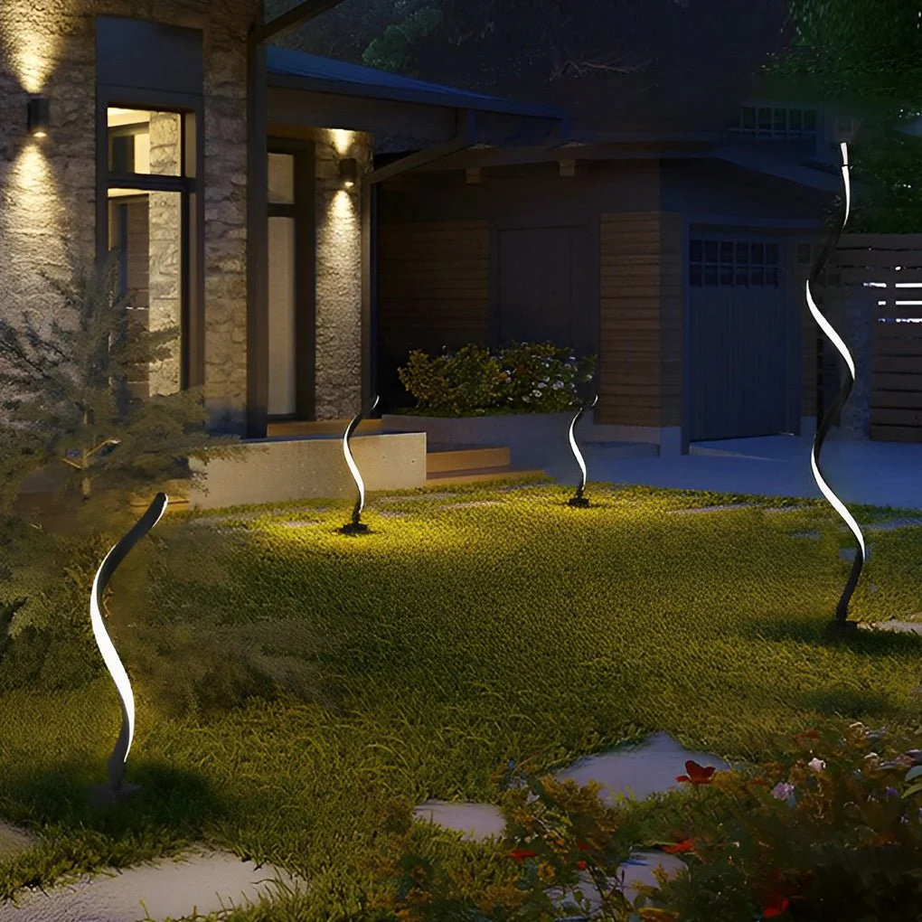 Bridget Twisted Seaweed Design LED Outdoor Lawn Lights - Image 9