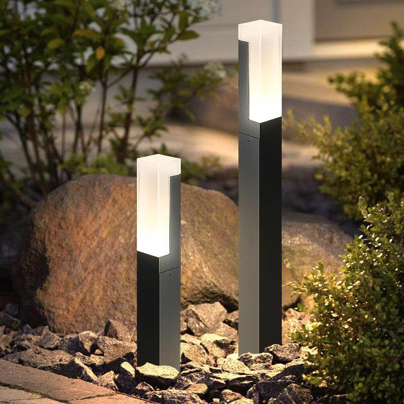 Brina Sleek Cuboid Bollard Waterproof Outdoor Lights - Image 3