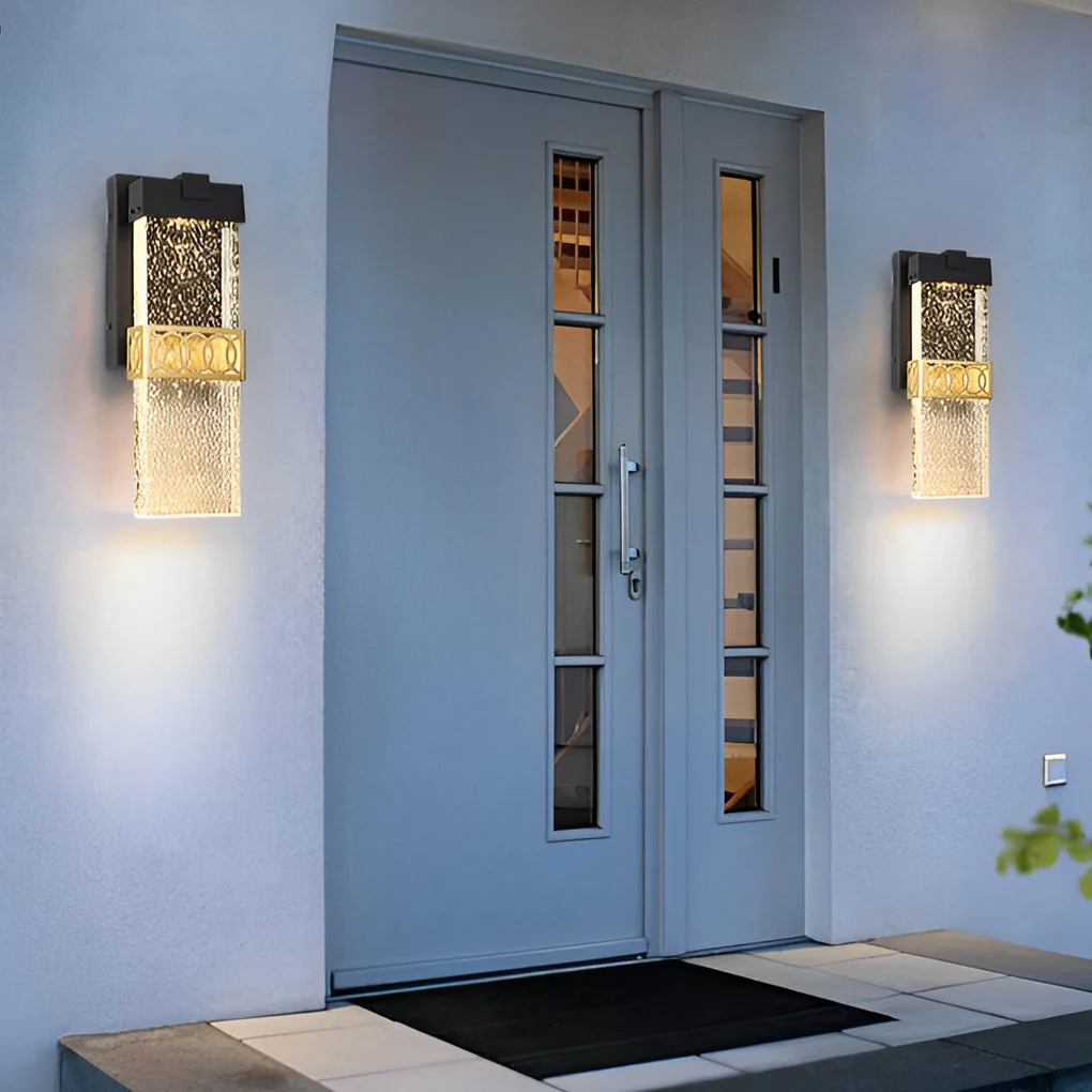 Bubbles Crystal LED Waterproof Black Simple Modern Outdoor Wall Lights - Image 2