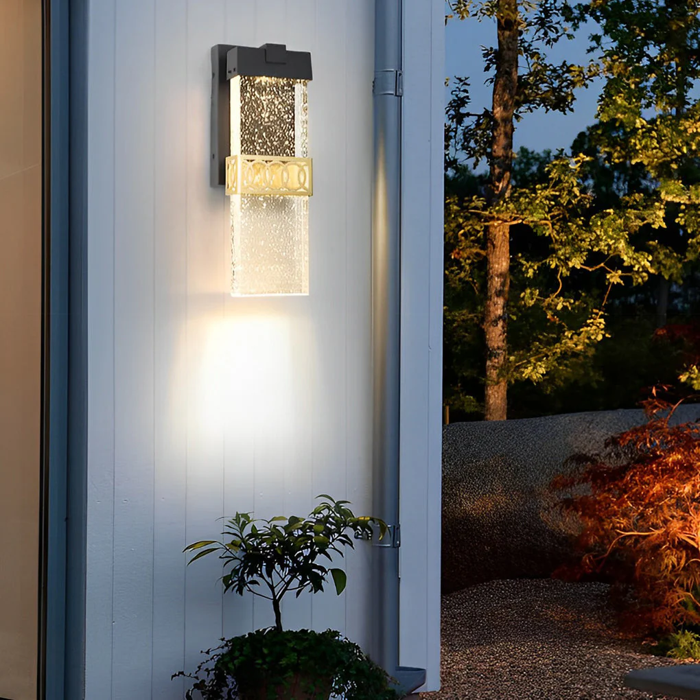 Bubbles Crystal LED Waterproof Black Simple Modern Outdoor Wall Lights - Image 3