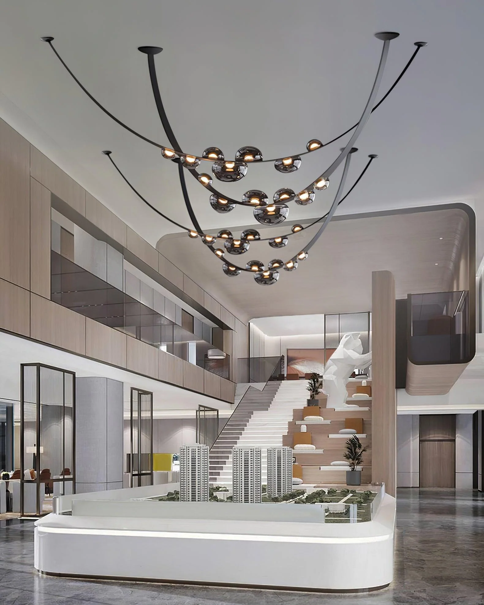 Bubbles Modern Leather Chandelier - Image 8