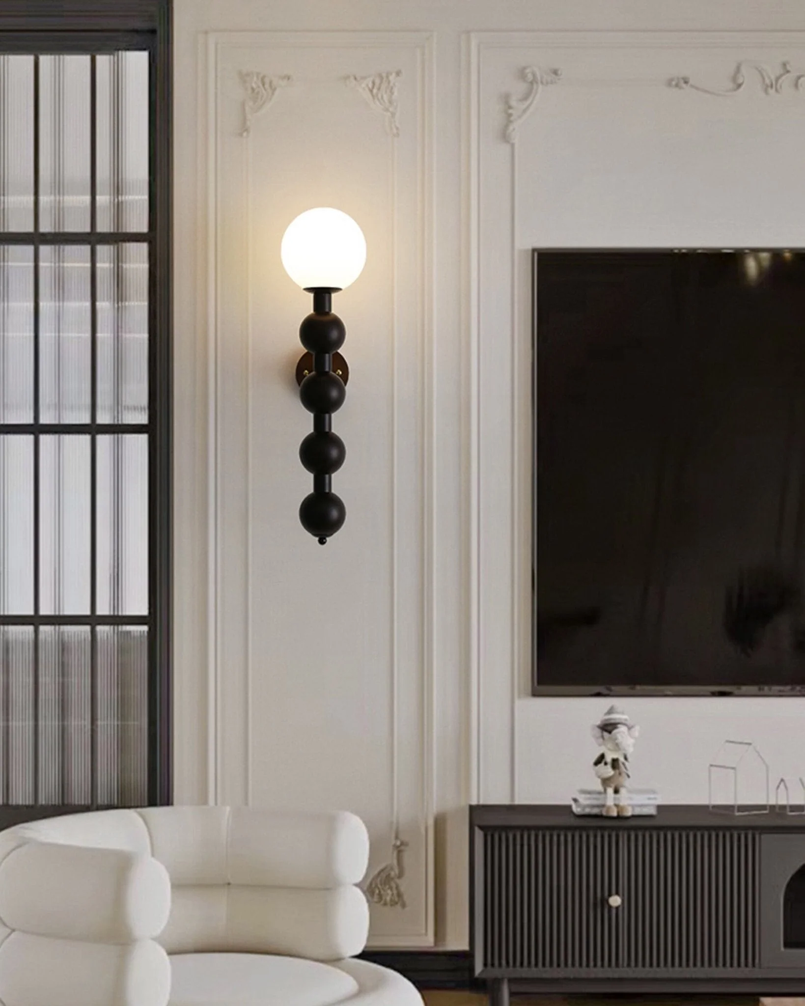 Olaeia Modern Minimalist Bubbly Wooden Glass Wall Lamp - Image 4