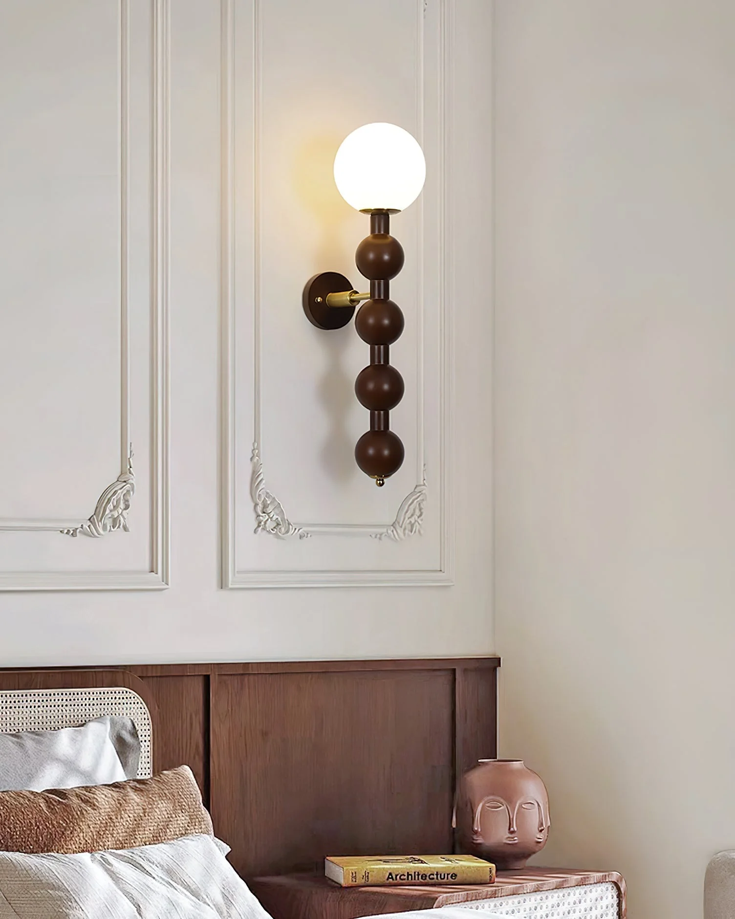 Olaeia Modern Minimalist Bubbly Wooden Glass Wall Lamp - Image 5