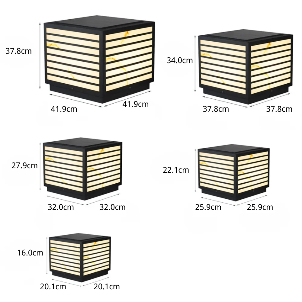 Butterf Square LED Modern Steel Outdoor Deck Post Pillar Light - Image 9