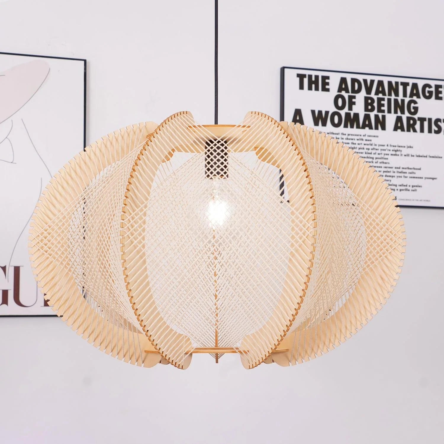 Calyraice Wood & Hemp Rope Pendant Light - Image 10
