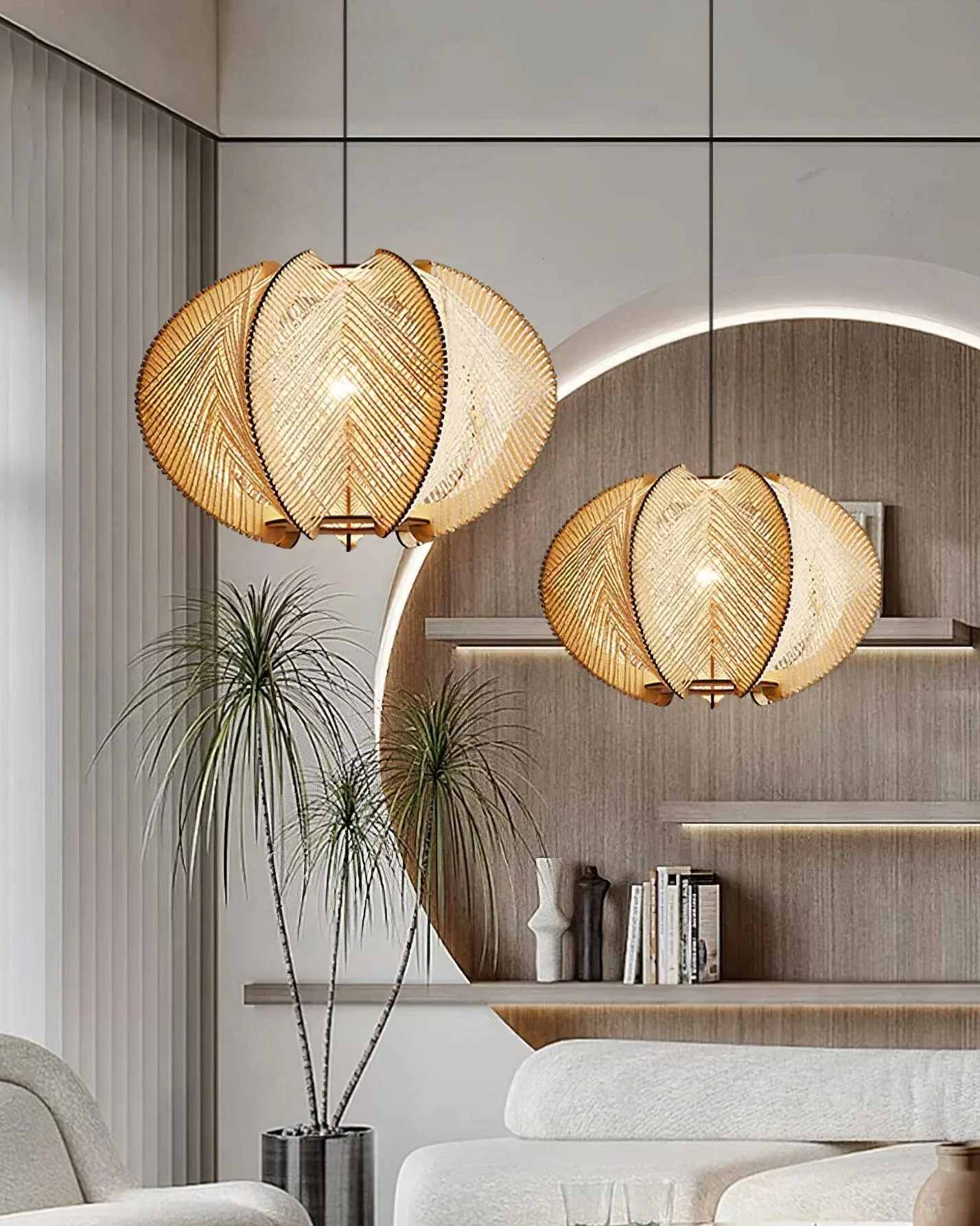 Calyraice Wood & Hemp Rope Pendant Light - Image 12
