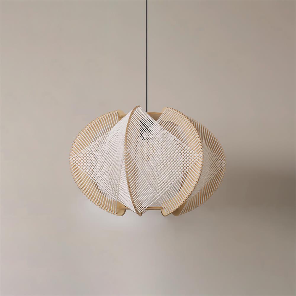 Calyraice Wood & Hemp Rope Pendant Light - Image 15