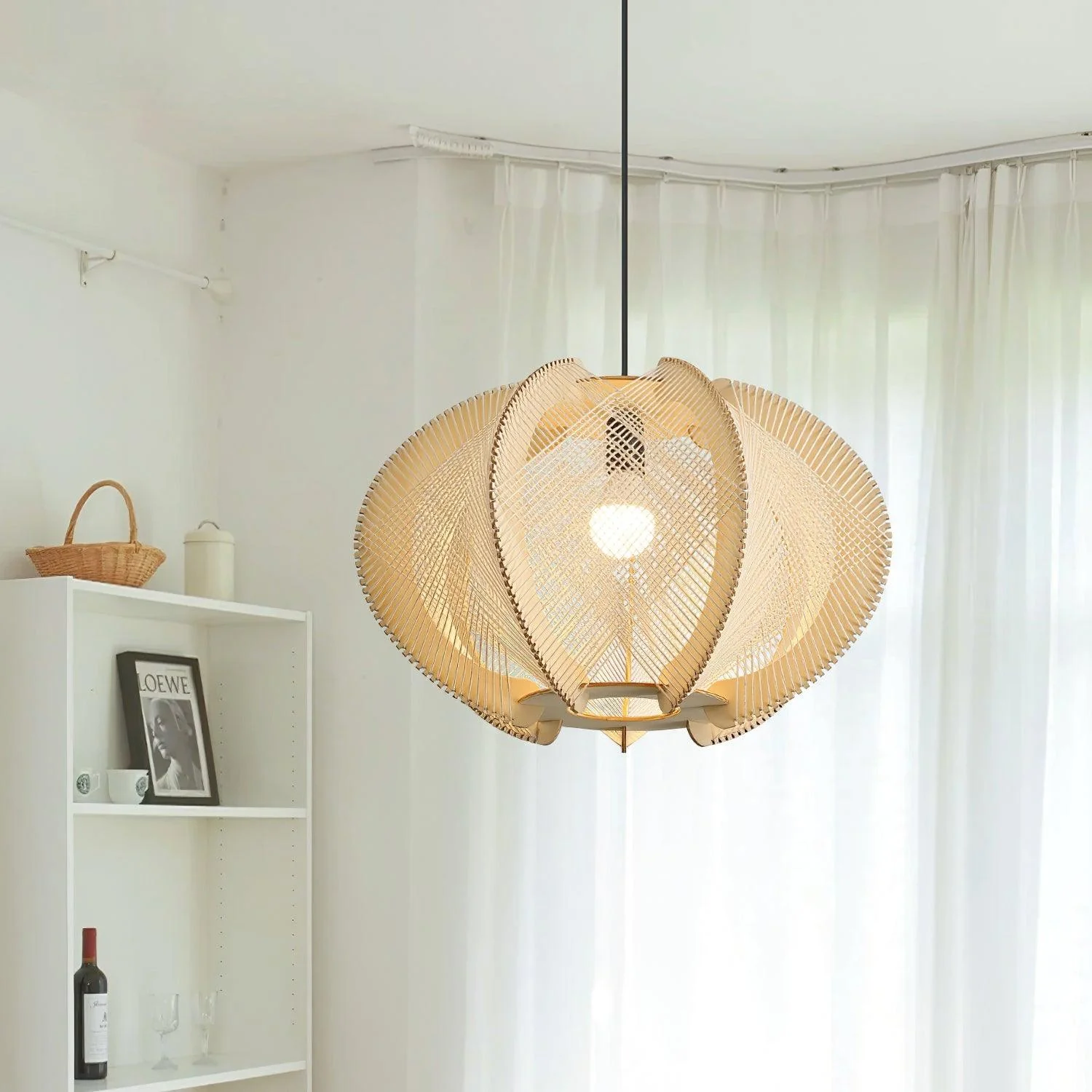 Calyraice Wood & Hemp Rope Pendant Light - Image 19