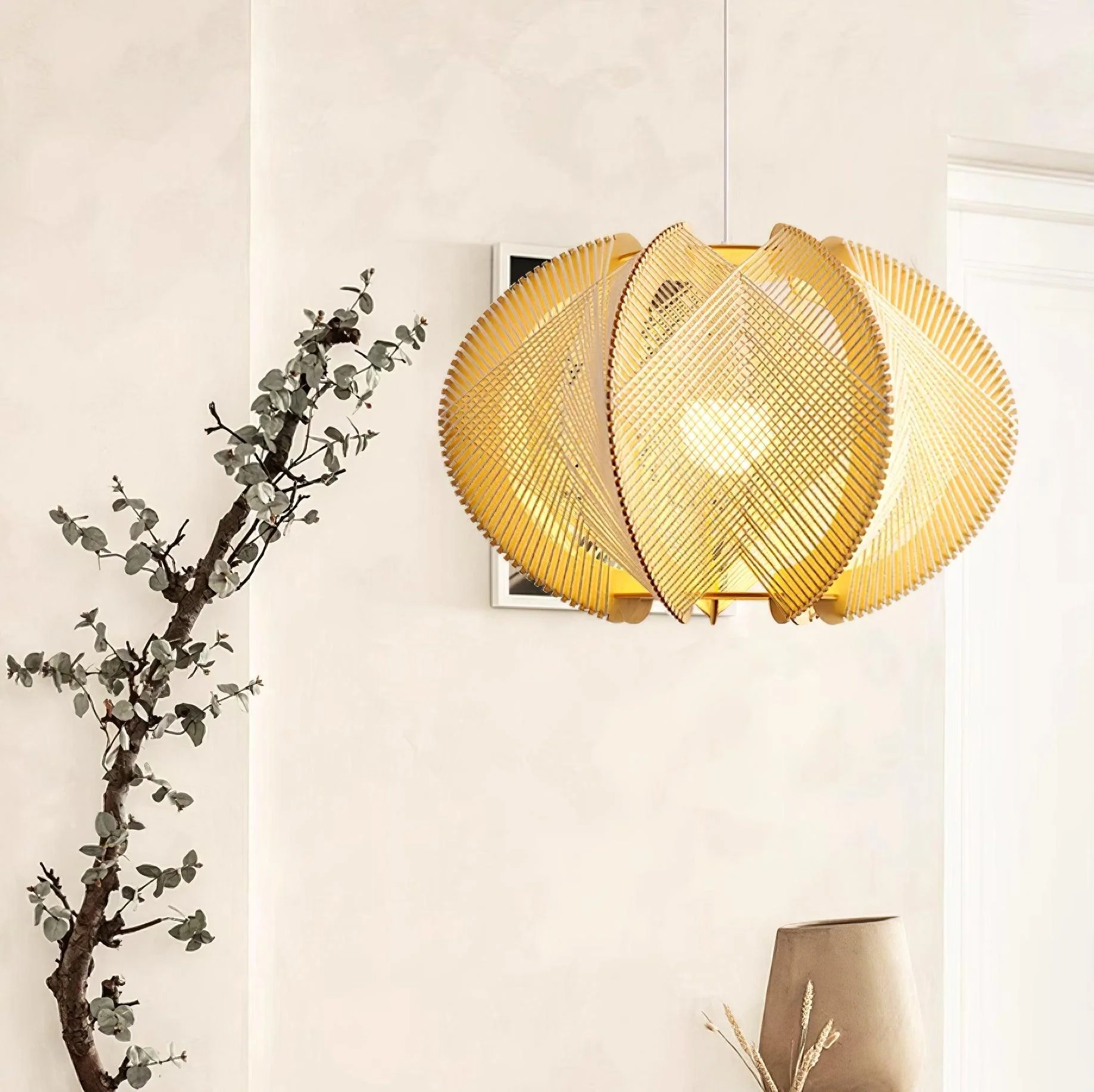 Calyraice Wood & Hemp Rope Pendant Light - Image 22