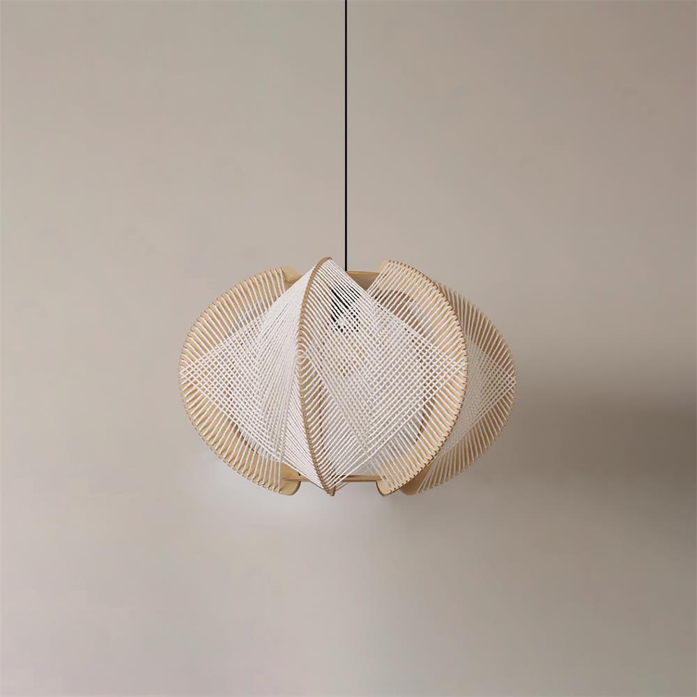 Calyraice Wood & Hemp Rope Pendant Light - Image 3