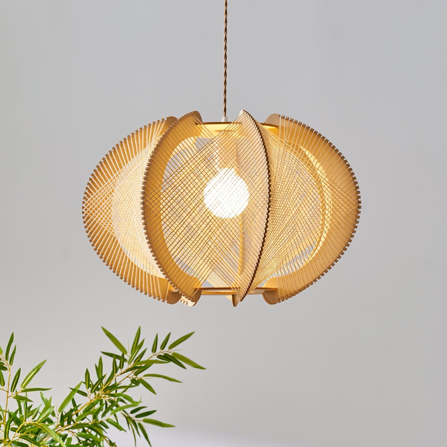 Calyraice Wood & Hemp Rope Pendant Light - Image 30