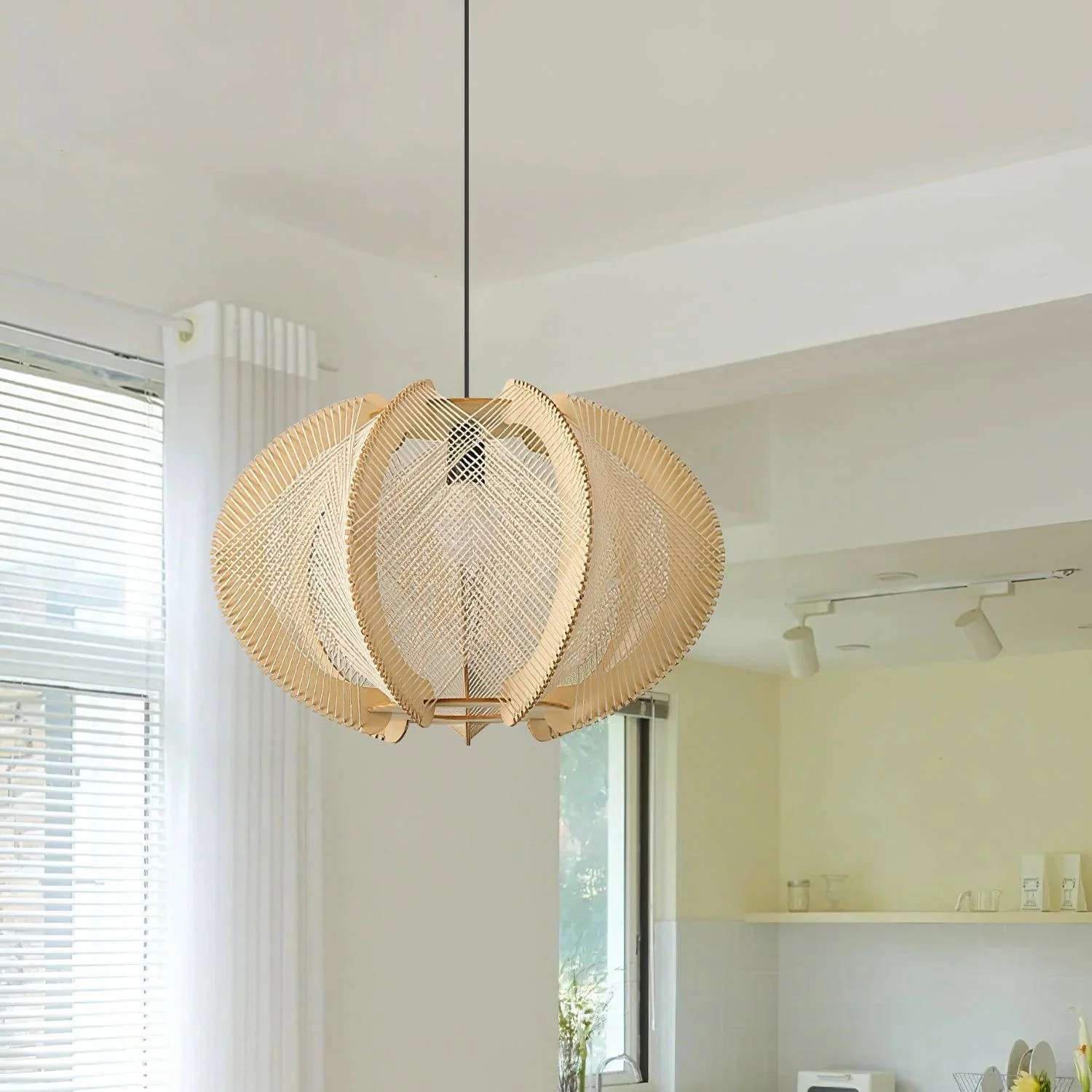 Calyraice Wood & Hemp Rope Pendant Light - Image 32