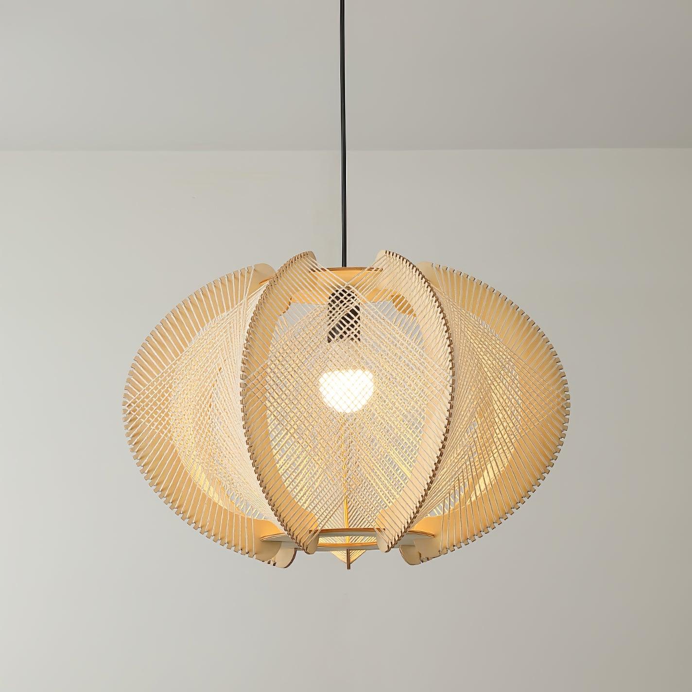 Calyraice Wood & Hemp Rope Pendant Light - Image 35