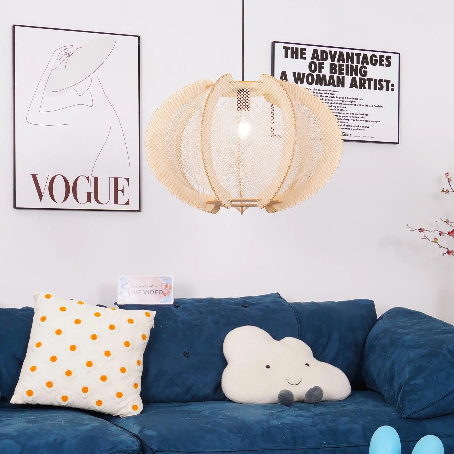 Calyraice Wood & Hemp Rope Pendant Light - Image 36