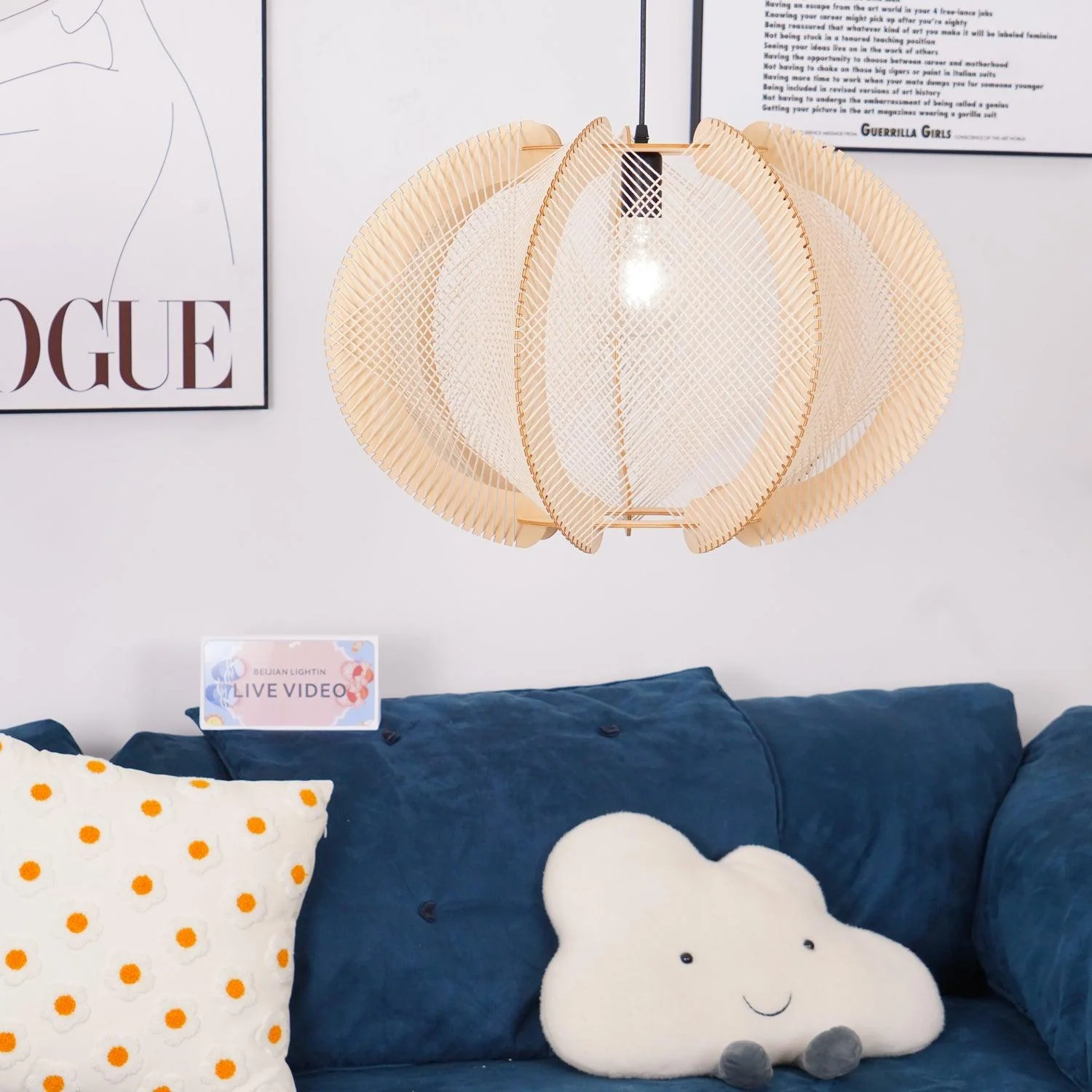 Calyraice Wood & Hemp Rope Pendant Light - Image 37
