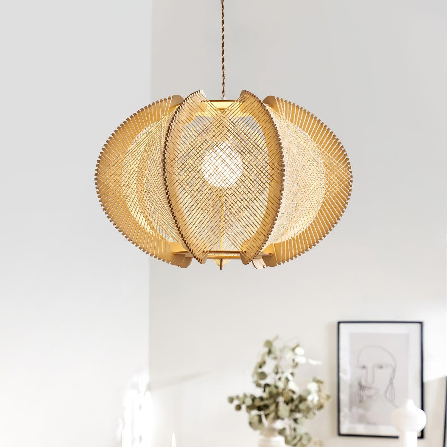 Calyraice Wood & Hemp Rope Pendant Light - Image 38