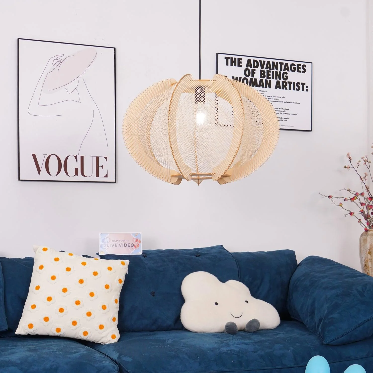 Calyraice Wood & Hemp Rope Pendant Light - Image 8