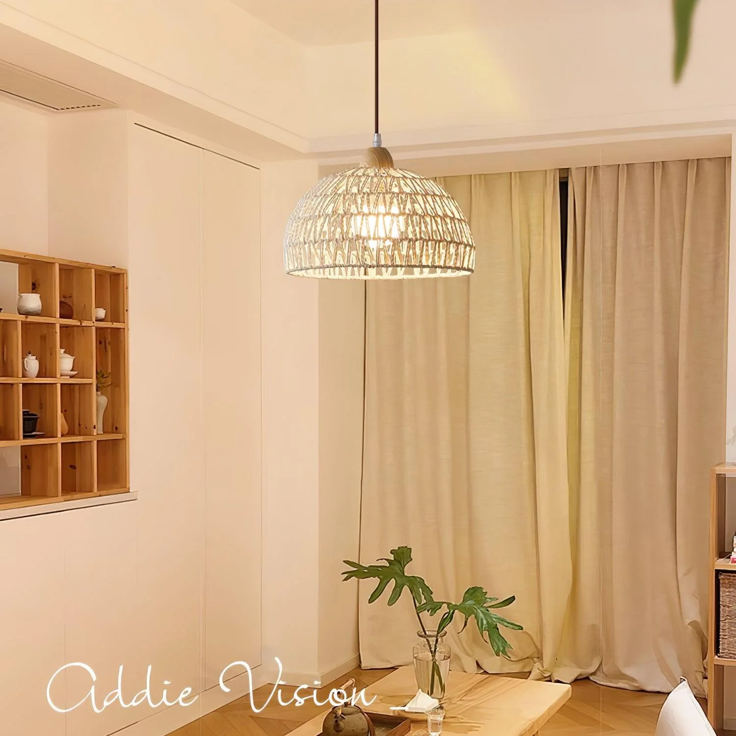 Calyran Rattan Wood Pendant Lamp - Image 16