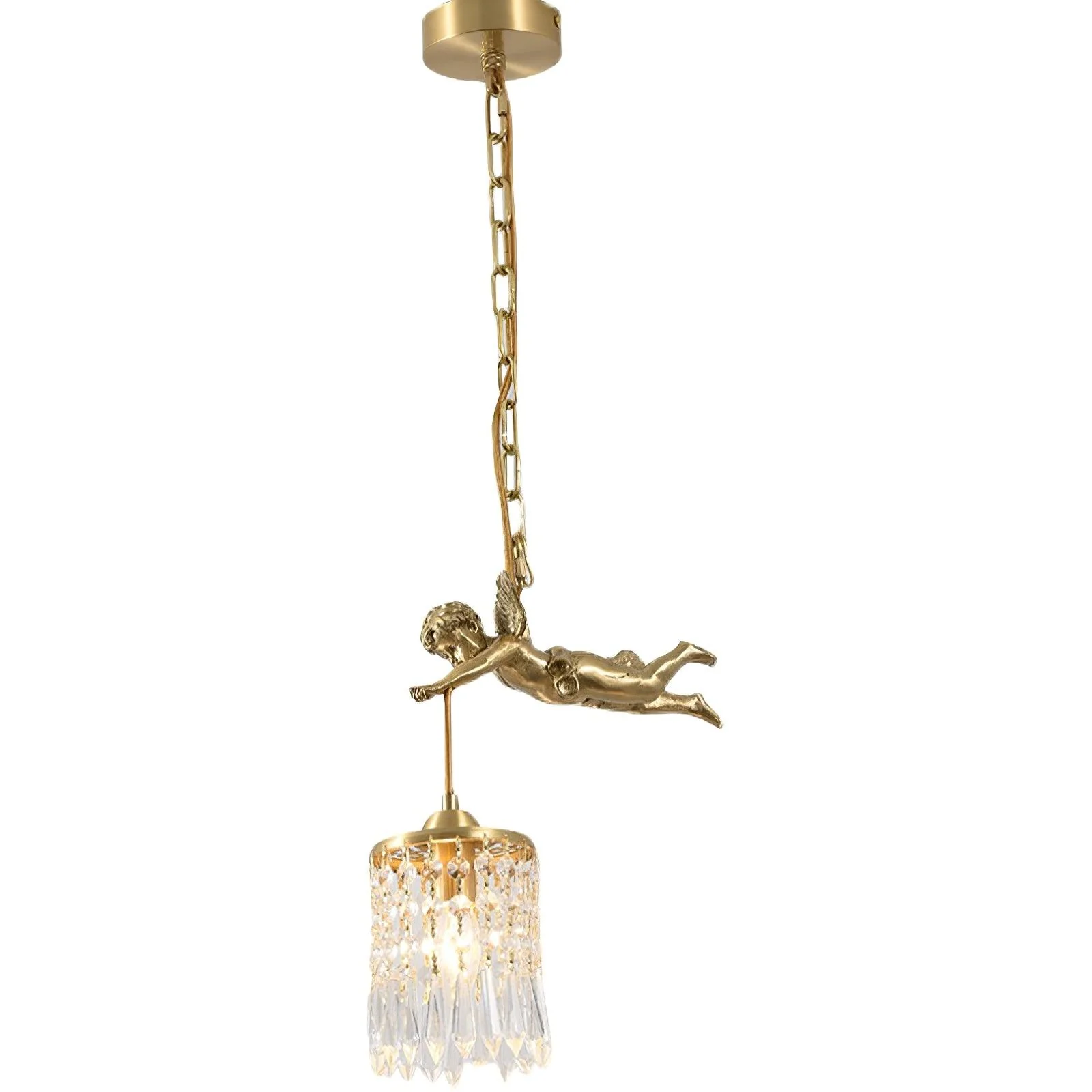 Calytra Brass & Crystal Artistic Pendant Light - Image 2