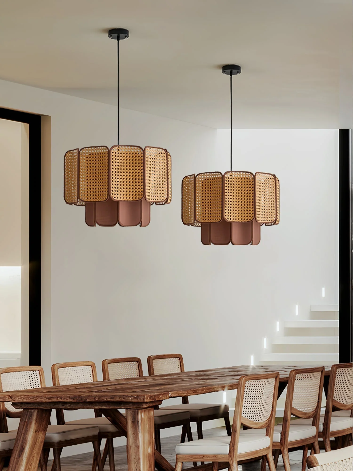 Cane Vintage Fabric Pendant Lamp - Image 13