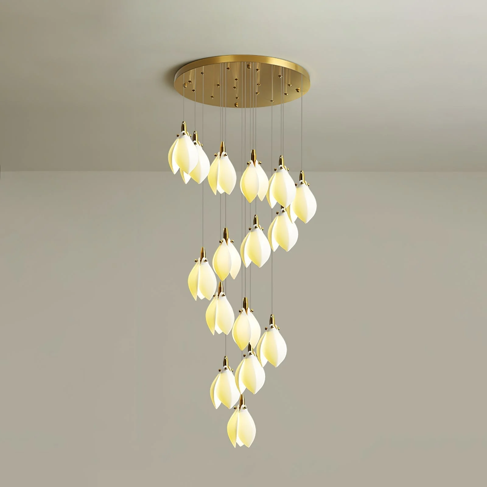 Caphayra Floral Ceramic Brass Chandelier - Image 10