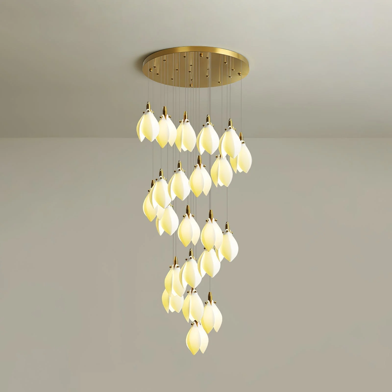 Caphayra Floral Ceramic Brass Chandelier - Image 11