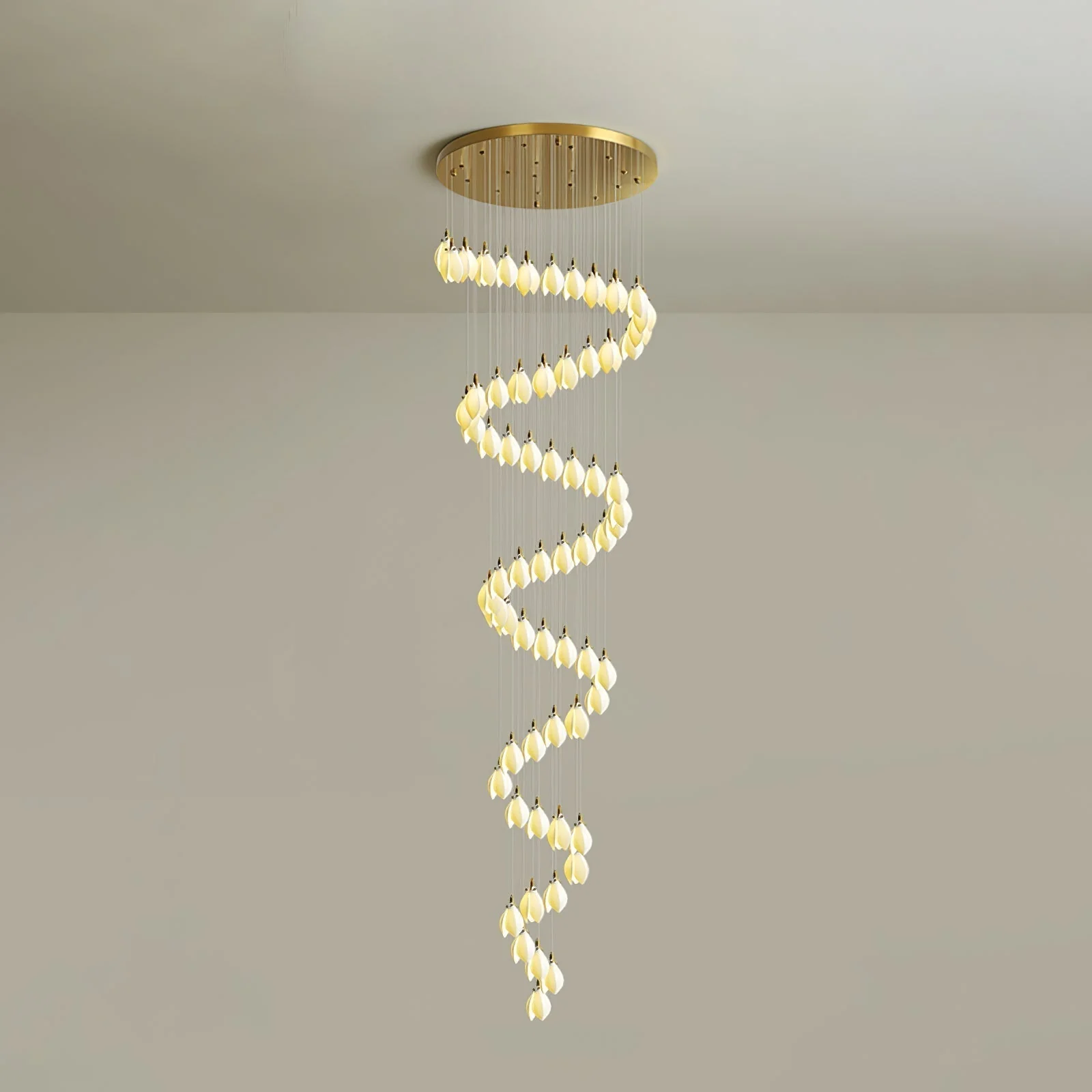 Caphayra Floral Ceramic Brass Chandelier - Image 15