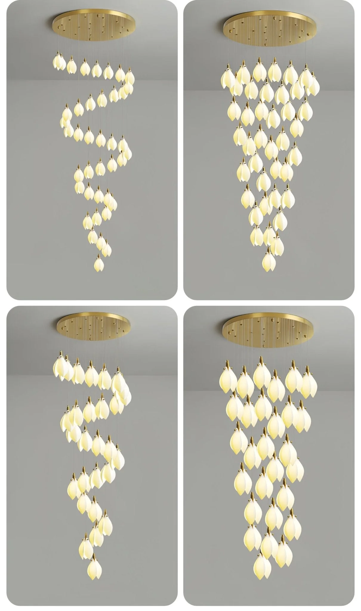 Caphayra Floral Ceramic Brass Chandelier - Image 18