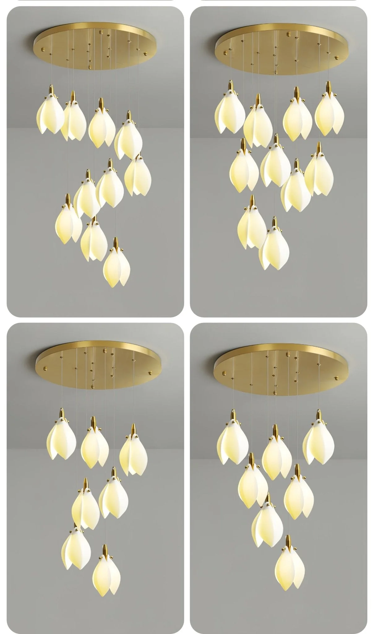 Caphayra Floral Ceramic Brass Chandelier - Image 20